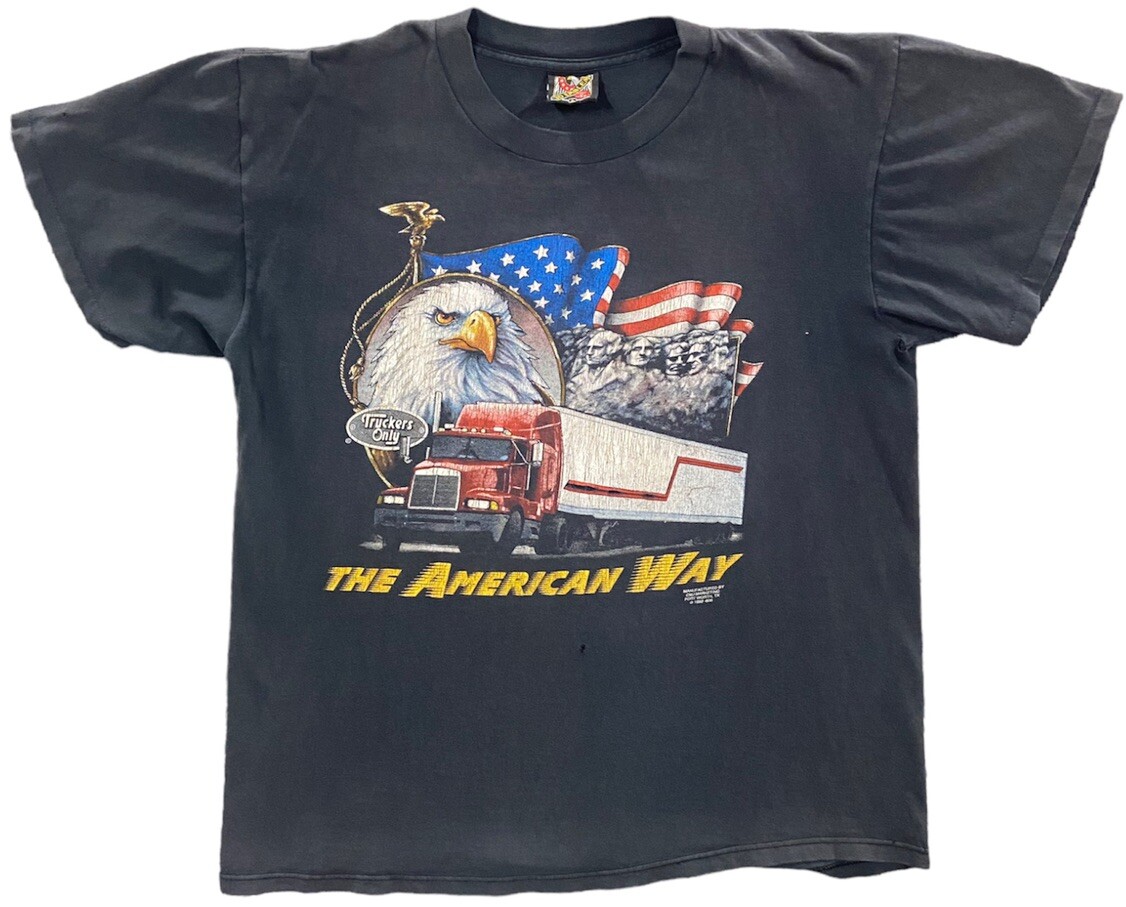 Vintage 1992 Truckers Only 3D Emblem T-Shirt Harley Davidson 90s