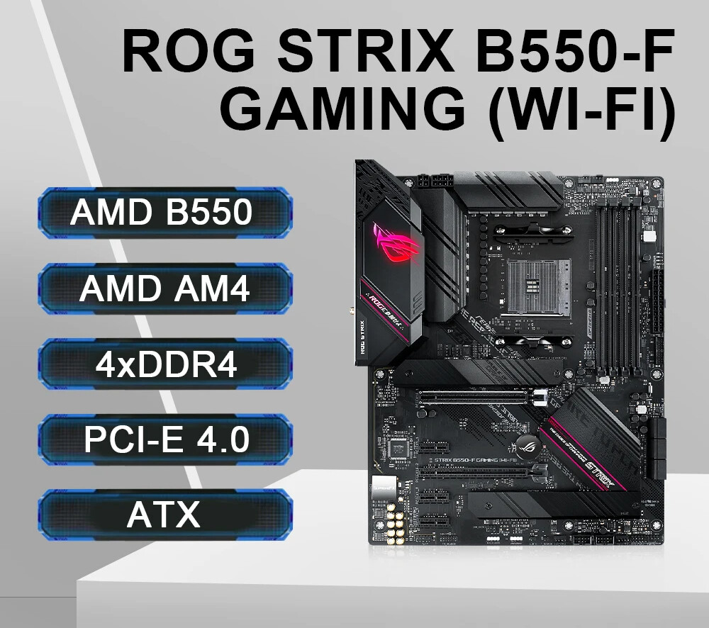ASUS ROG STRIX B550-F GAMING (WI-FI) AMD B550 Ryzen AM4 Gaming ATX
