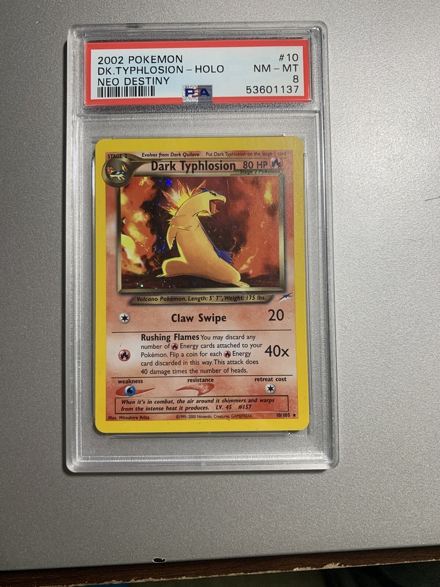 PSA 8 2002 Pokemon Neo Destiny Dark Typhlosion Holo 10/105 | eBay