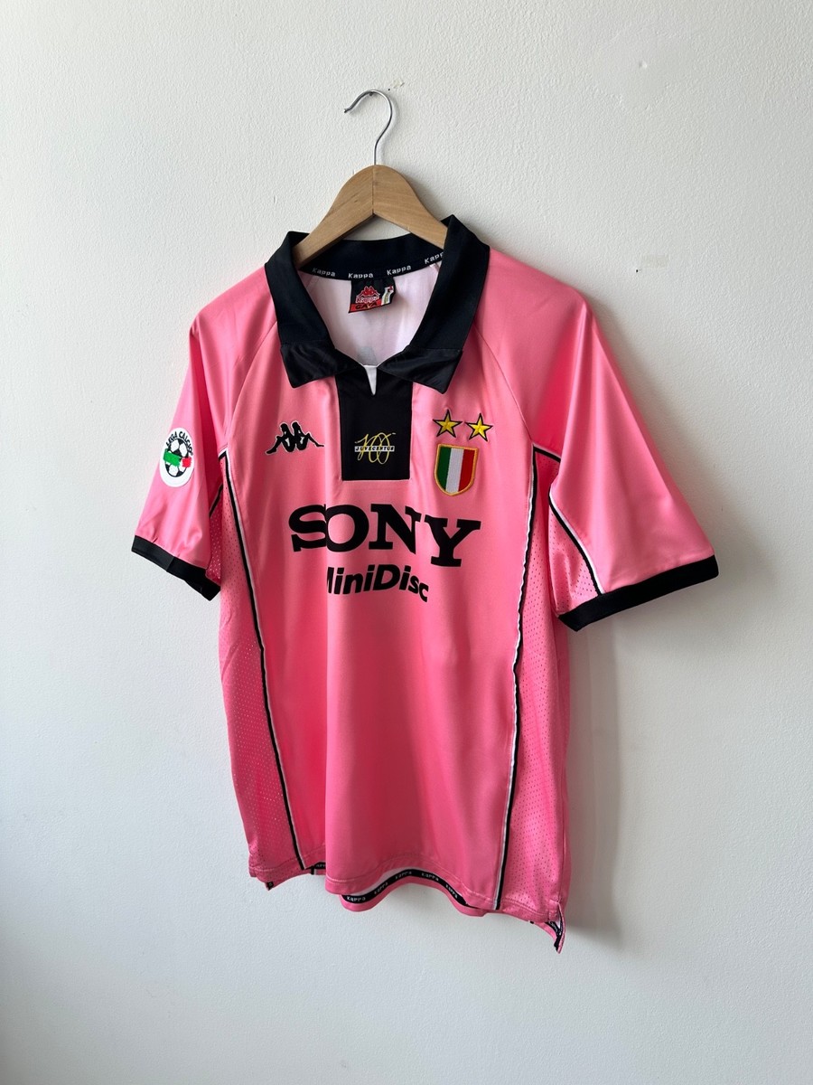 Kappa Juventus 1997/1998 Zidane #21 Pink Away Jersey Shirt size L