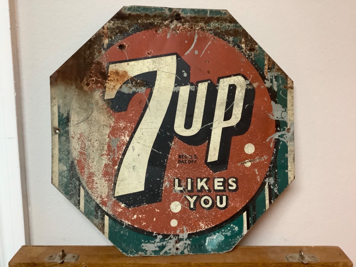 Super Rare vintage 7 Up Advertising Sign Original likes you