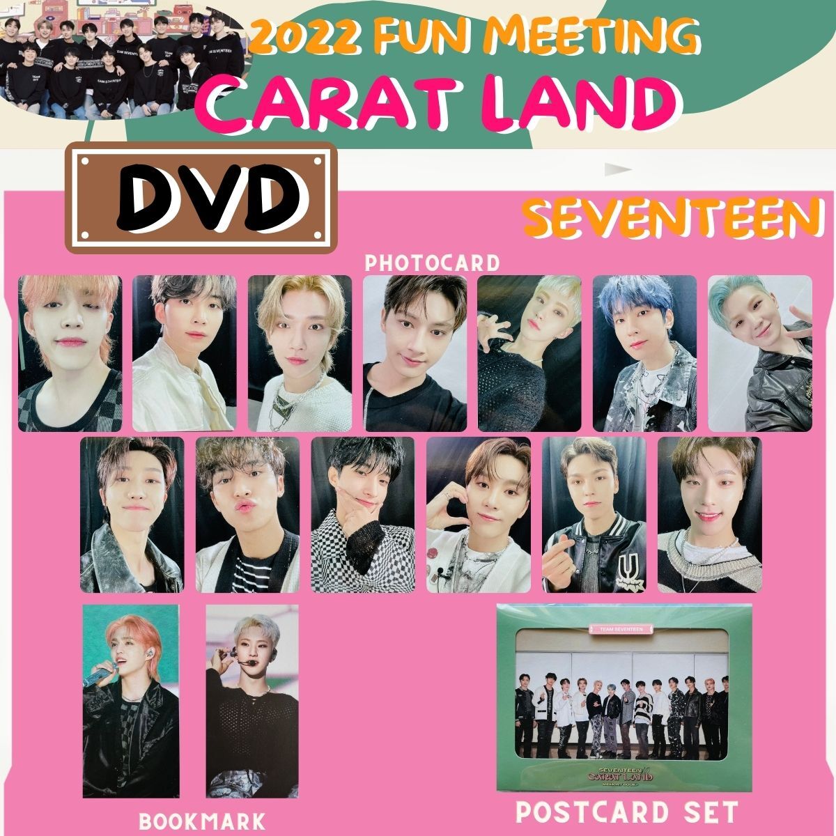 Seventeen 2022 SVT 6TH FAN MEETING Photo card CARAT LAND DVD
