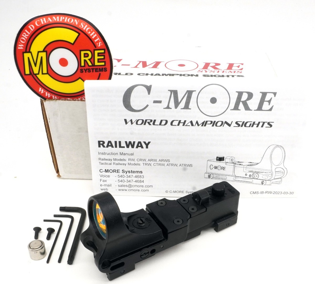 C-More Railway Red Dot Sight CRWB W/ Click Switch 2 MOA Pistol
