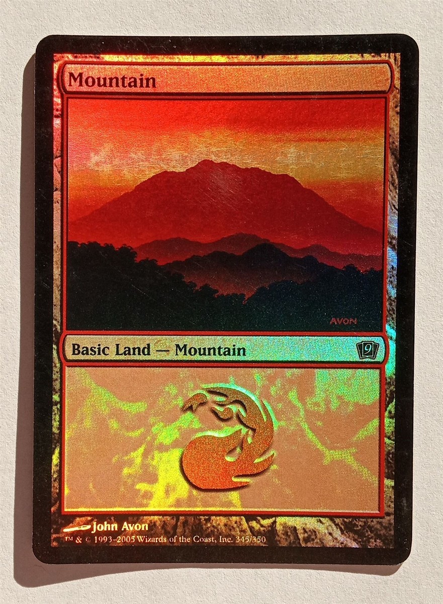 Magic MTG - Mountain #345 John Avon (Foil) - 9th Ninth Edition