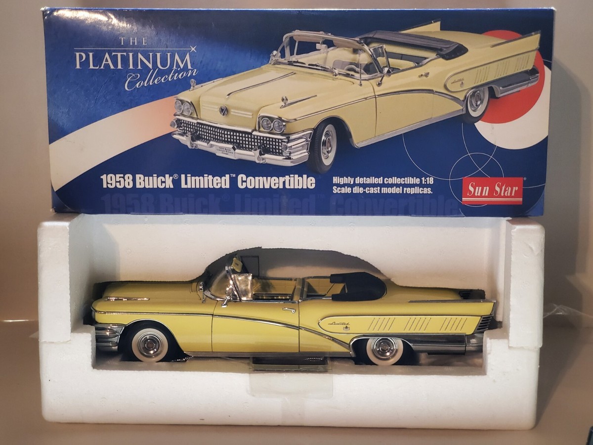 Sun Star Platinum 1958 Buick Riviera Limited Convertible 1:18