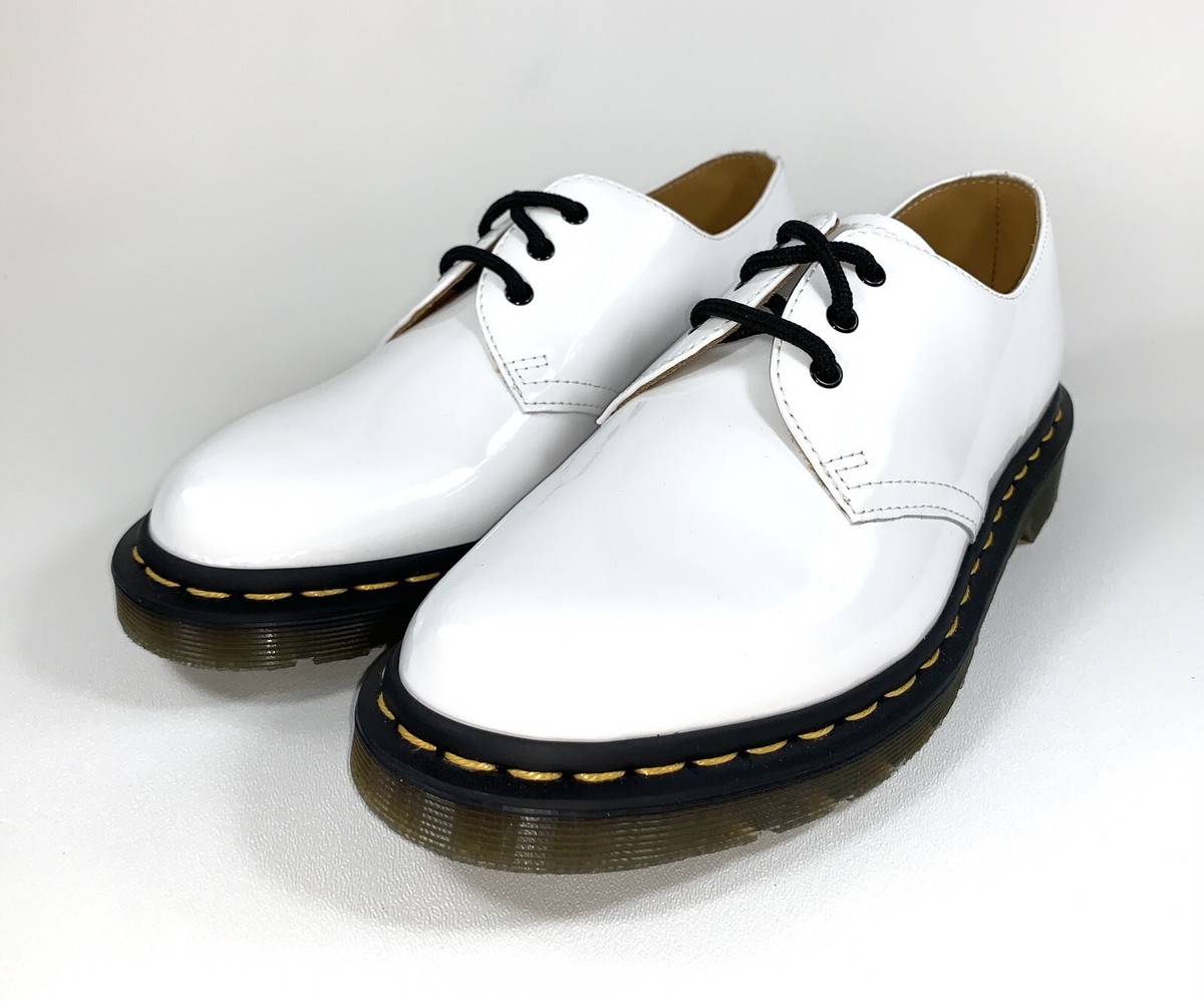 Dr. Martens 1461 Patent White Leather Lamper Oxfords Shoes 26754