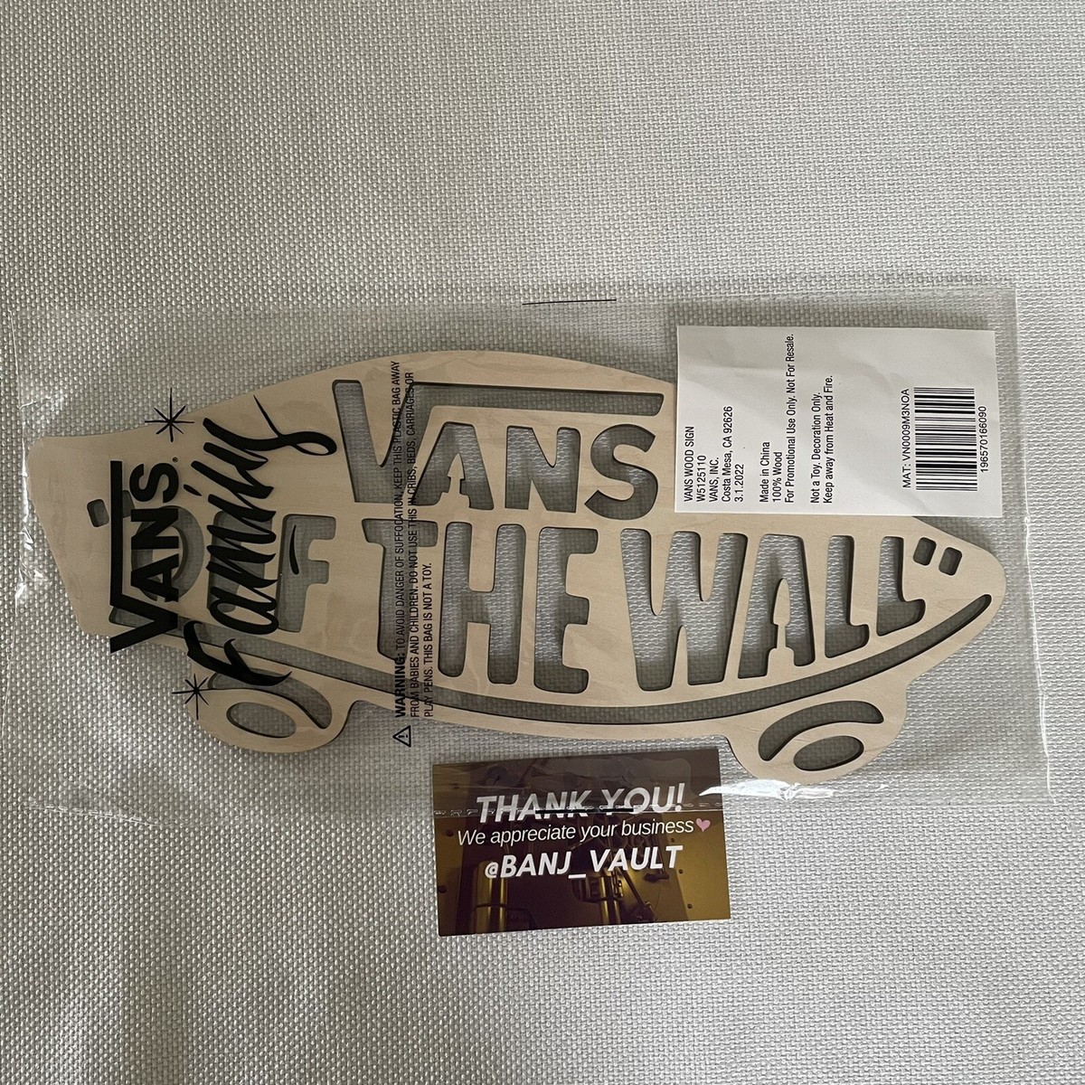 New Vans Family Exclusive Wooden Sign Off The Wall Rare Skateboard