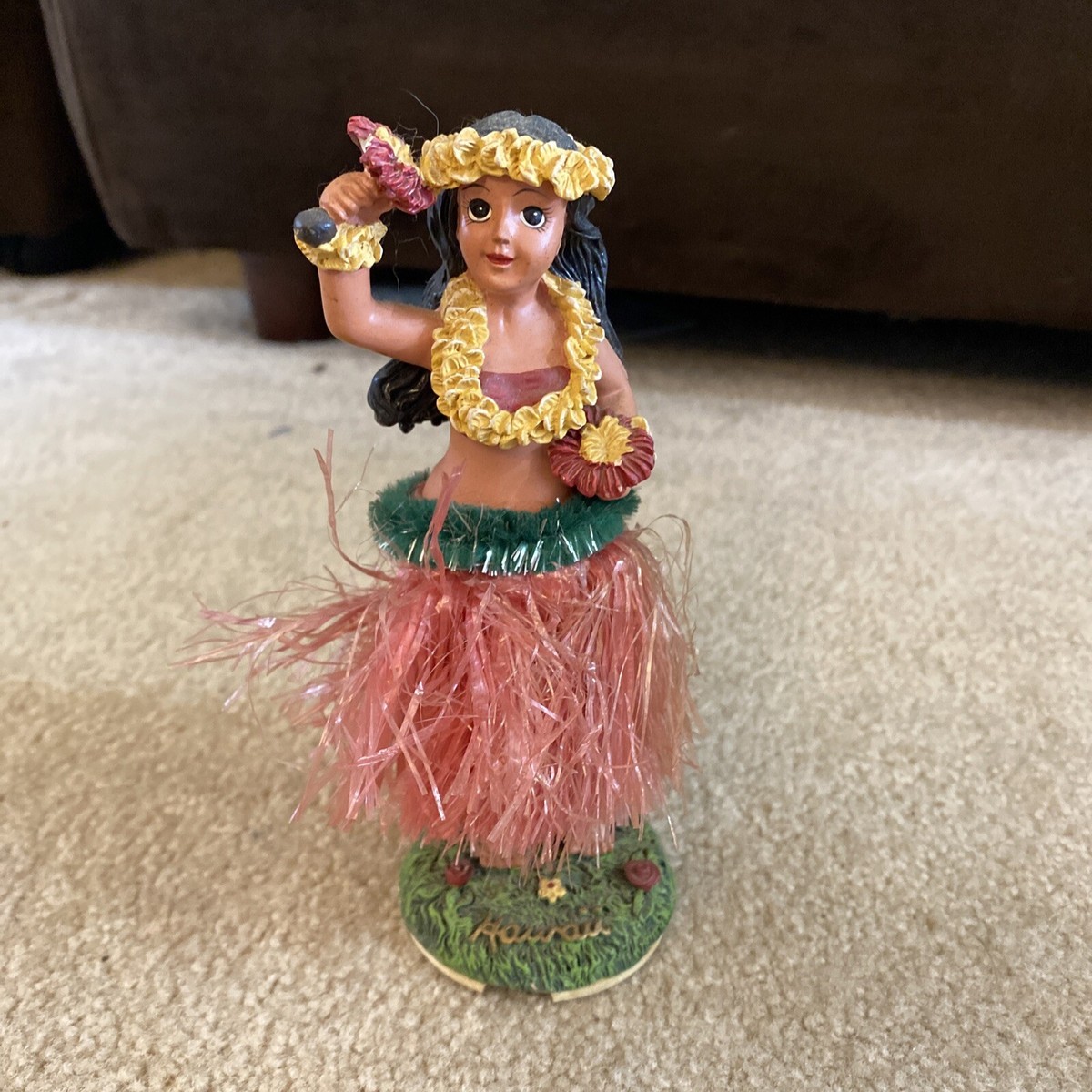 Vintage Hula Girl Dashboard Bobble Doll Hawaii 6.5