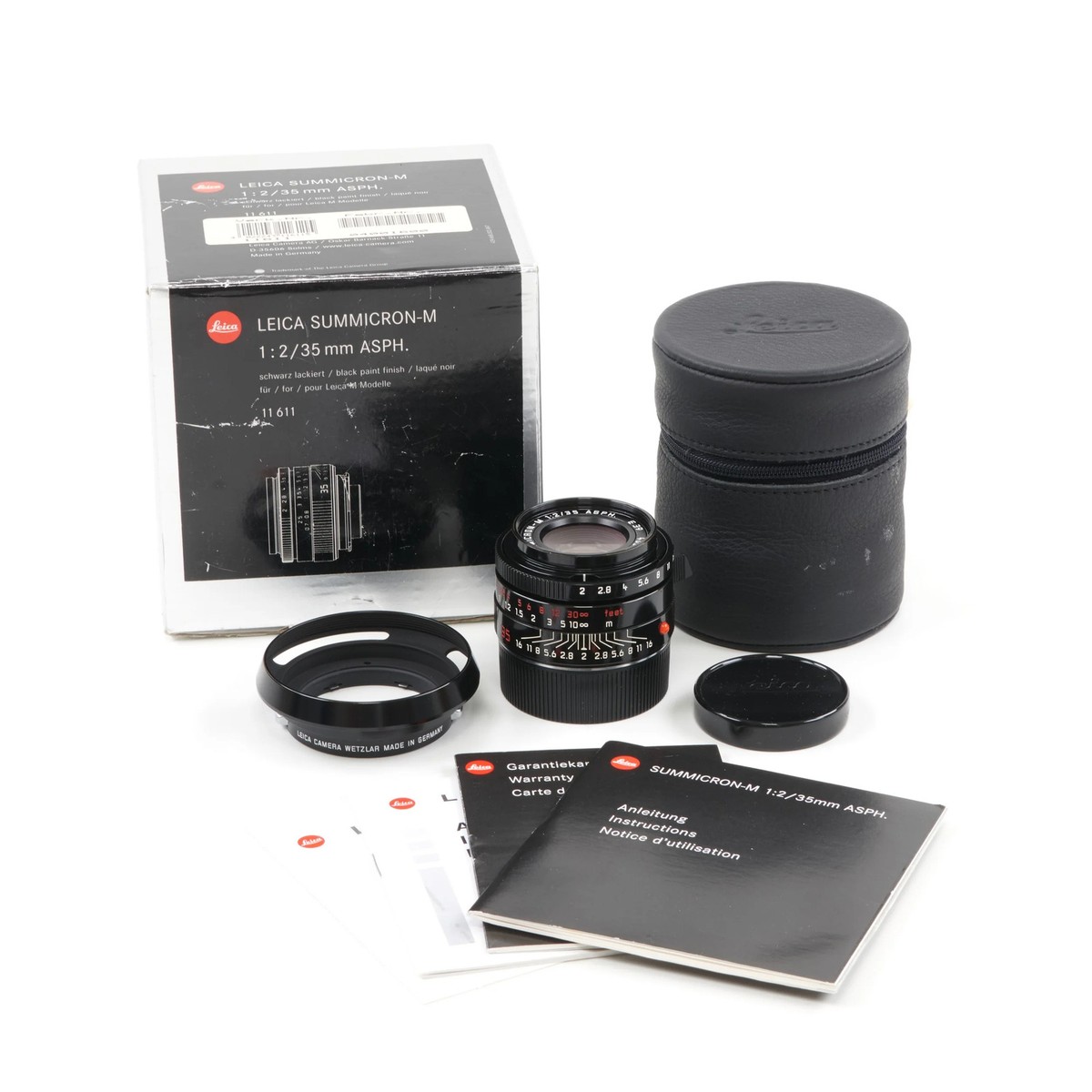 LEICA 35MM F2 SUMMICRON-M ASPH MILLENNIUM BLACK PAINT + BOX 11611
