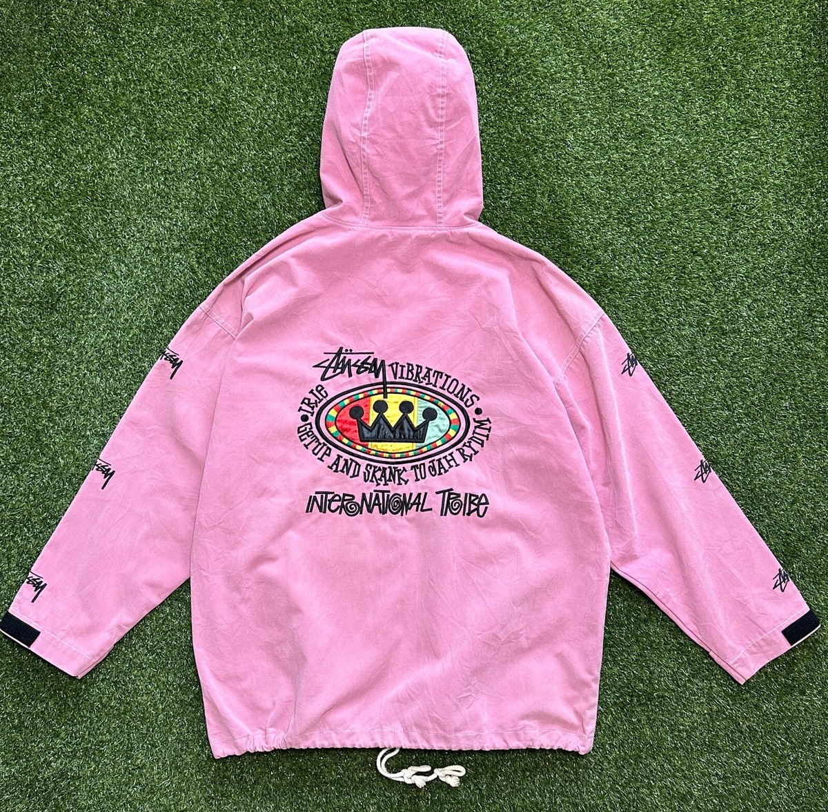 80s Vintage Rare Stussy Irie Rasta Roots Vibrations Tribe Hooded