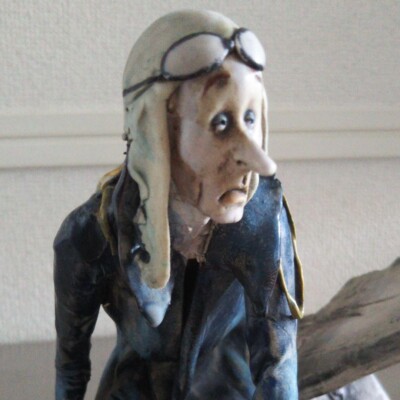 Lo Scricciolo T.MORETTO's Works Pilot Figurine Made In Italy