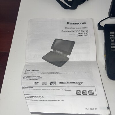 Panasonic portable DVD player DVD-LS83 with 8.5V LCD Tested