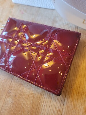 Mini Dior Gardenia Patent Red Wallet | eBay