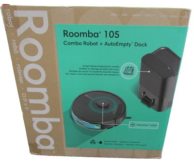 iRobot Roomba 105 Combo Vacuum & Mop + AutoEmpty Dock LiDAR Self
