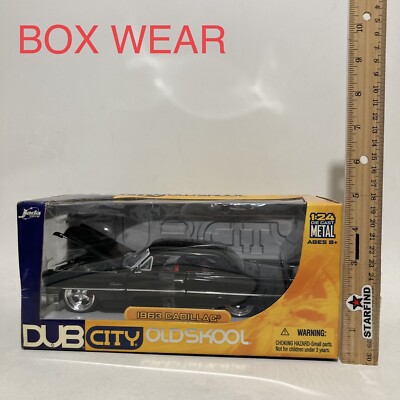 JADA Toys DUB CITY OLDSKOOL 1963 CADILLAC BLACK 1:24 Diecast Model