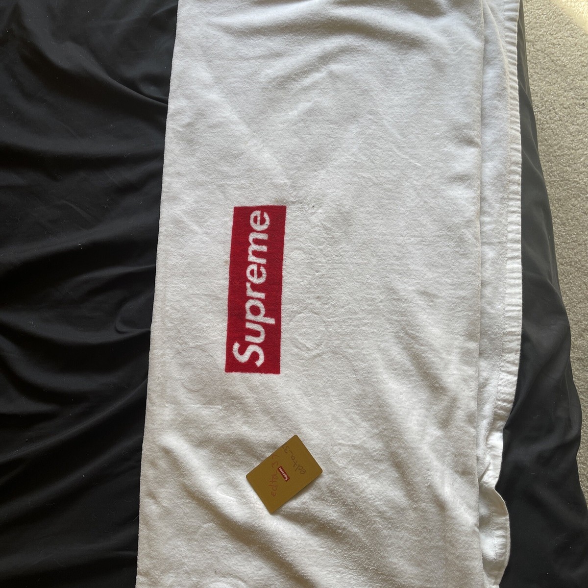 SUPREME BOX LOGO BEACH TOWEL WHITE RED SS14 RARE | eBay