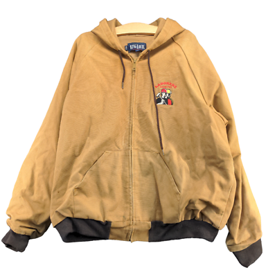 King Louie Mens Hooded Canvas Jacket Tan XL Tall Laborer's Union