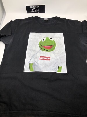 Supreme Kermit the Frog photo Tee box logo Tshirt Large L Black