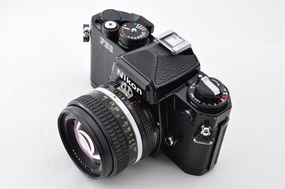 Nikon FE2 Black 35mm SLR Film Camera + Ai-S NIKKOR 50mm f/1.4 [Exc