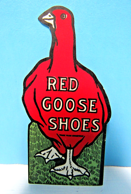 RARE VINTAGE 1940's RED GOOSE SHOES STICKER STORE ADVERTISING