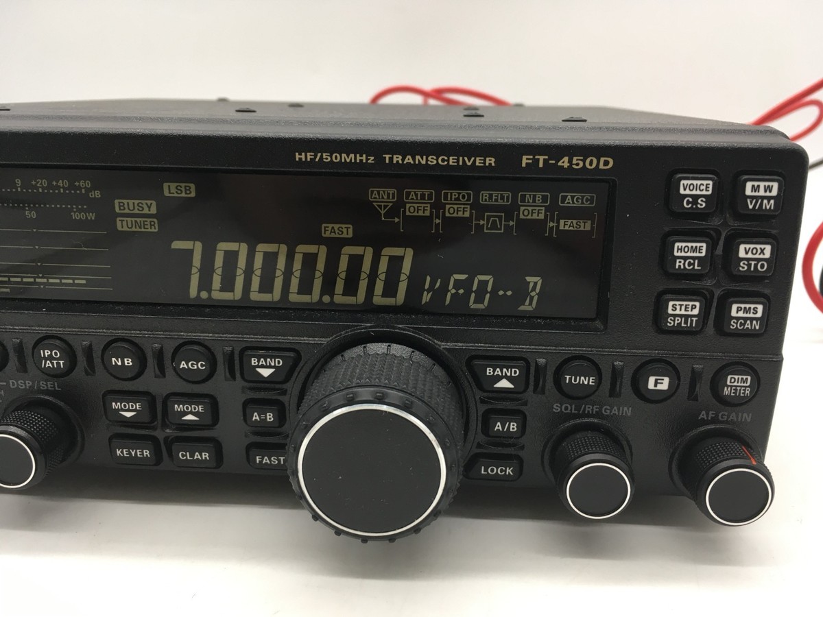 Tested】Yaesu FT-450DM HF/50MHz Transceiver 50W with Mic Cable