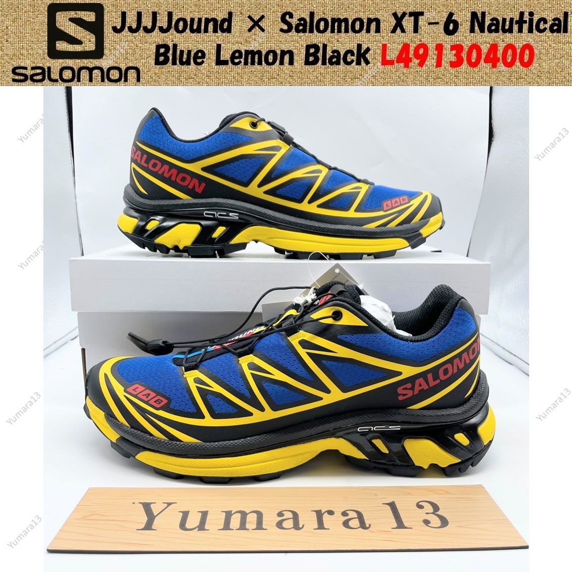 JJJJound × Salomon XT-6 Nautical Blue Lemon Black L49130400 Men's