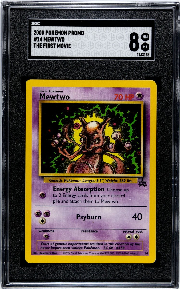 2000 Pokemon Card Mewtwo Black Star Promo #14 SGC 8.5 NM/MINT+