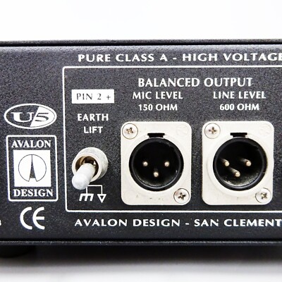 AVALON DESIGN U5 High Voltage DI Preamp Direct Box Silver Dynamic