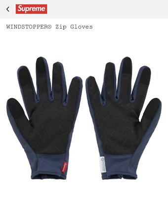 Supreme WINDSTOPPER Zip Gloves Navy Size M | eBay