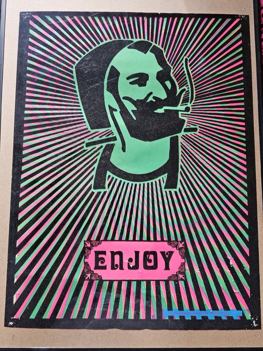 Blacklight Poster Zig Zag Man Enjoy 70's Vintage Poster | eBay