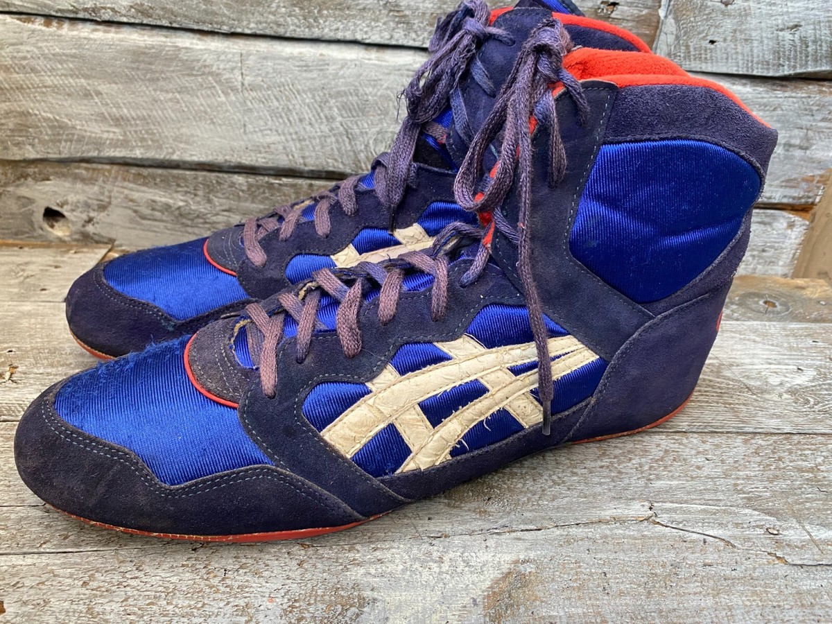 vintage 80's Asics Split second Wrestling shoes, high-top Made in