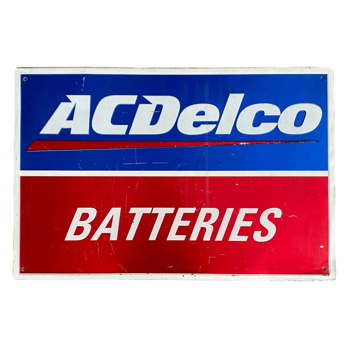 Vintage Stout-Lite ACDELCO BATTERIES Embossed Metal Garage Sign