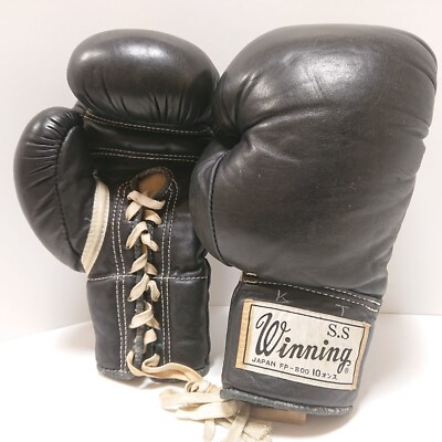 Winning ボクシンググローブ ブラック レースアップ14oz Winning