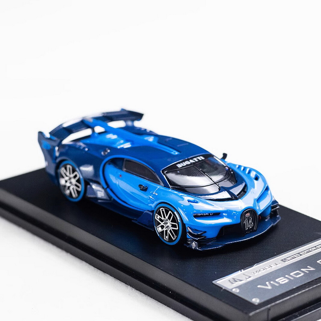 MJ Model 1/64 Scale Bugatti Vision Gran Turismo Blue Diecast Car