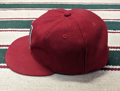 Ebbets Field Flannels Wool H Hat, 7 7/8 fitted, Larger Size, Red