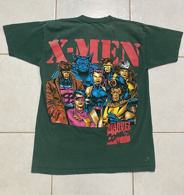 Vintage Marvel Shirt Comic X-Men 1994 Tshirt Green Wolverine Fits