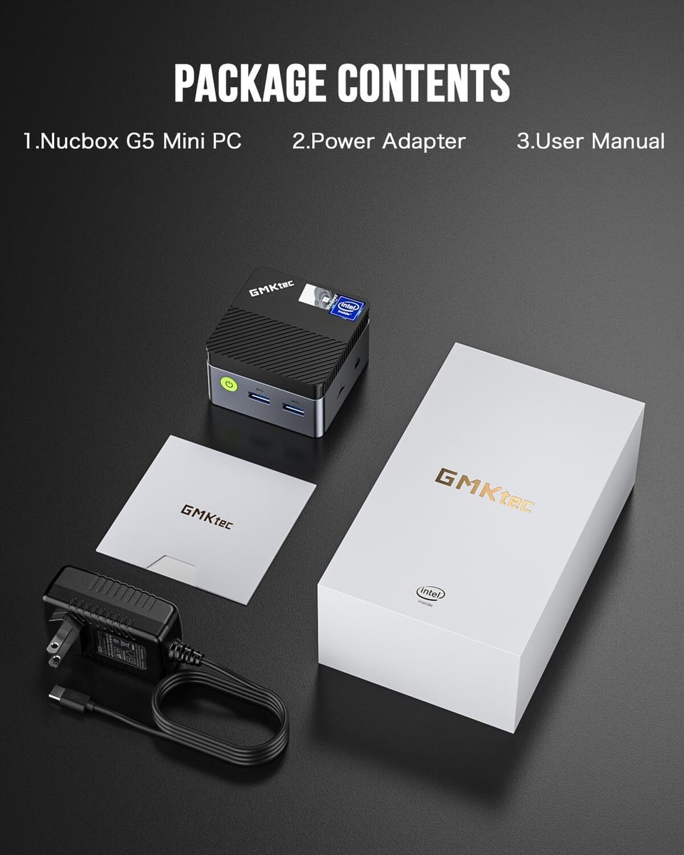 GMKtec Mini PC NucBox G5, Intel 12th Gen Alder Lake N97 (up to 3.6