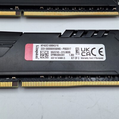 Kingston 16GB (2x8GB) 3200MHz DDR4 CL16 DIMM (Kit of 2) Fury Beast
