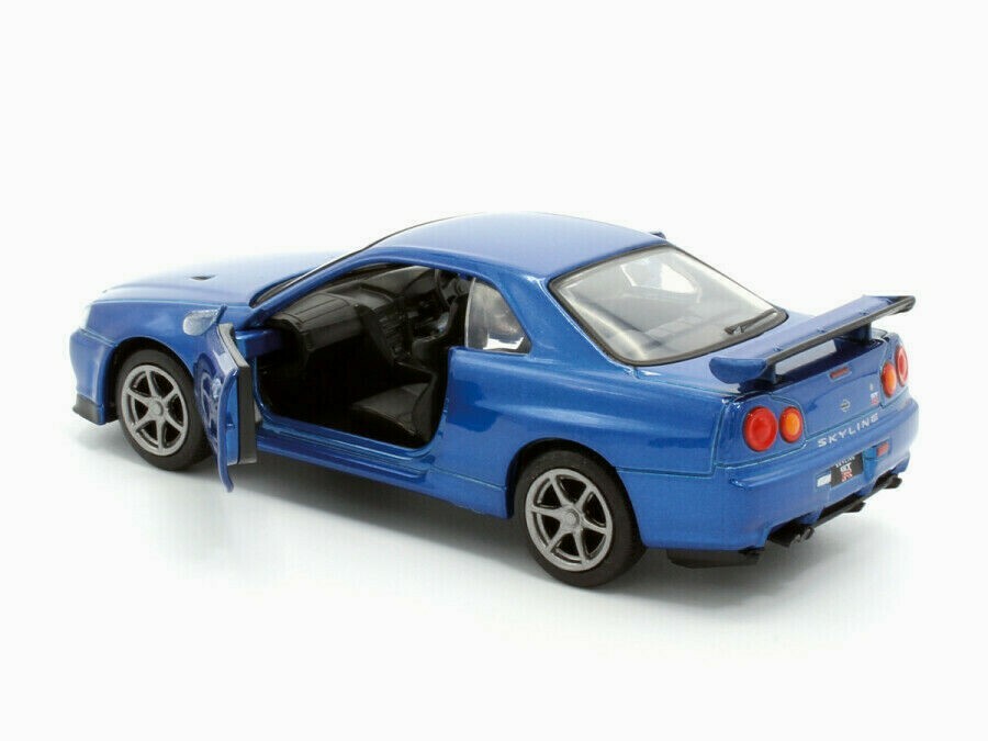 1/36 Nissan GT-R (R34) Coupe V-SPEC II Blue Diecast Model Car by
