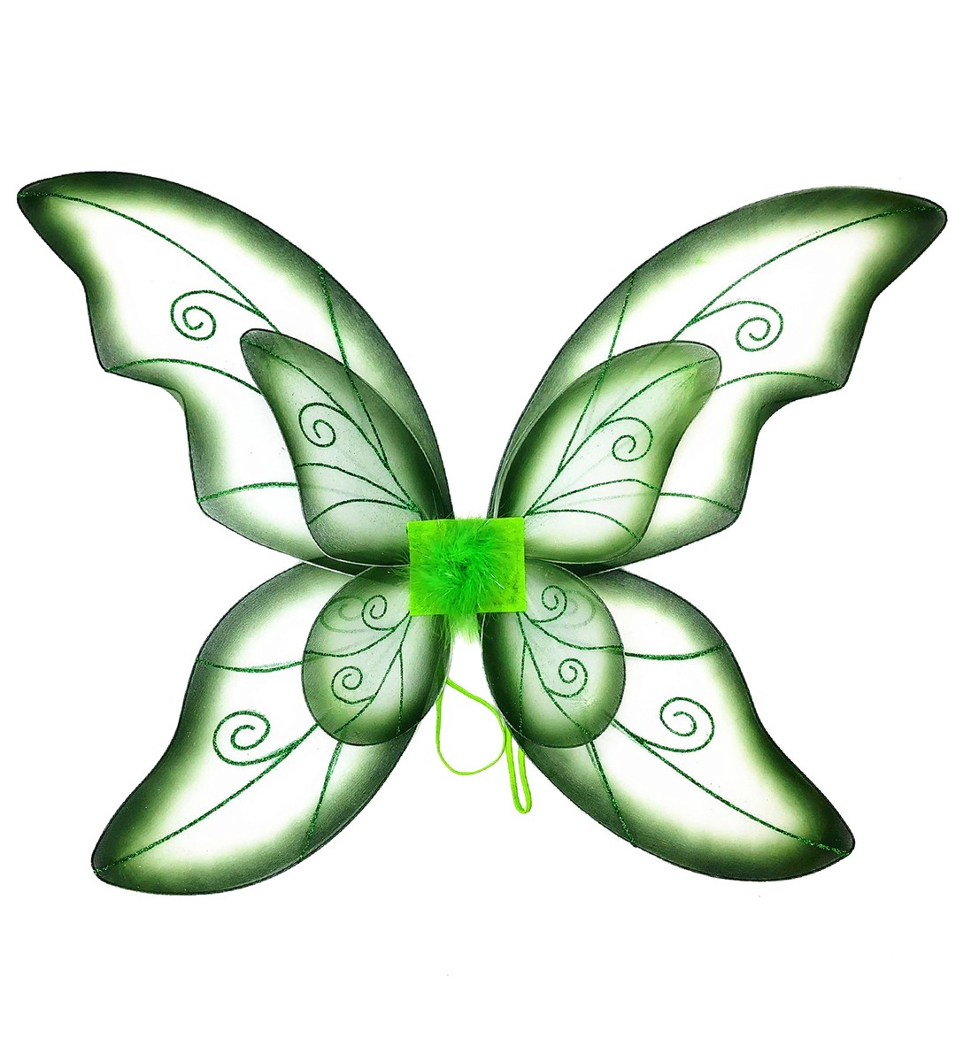 Mozlly Green Fairy Wings - 2 Layer Butterfly Pixie Fairy Wings
