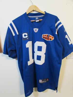 Peyton Manning Colts #18 Blue Authentic Jersey Super Bowl 54