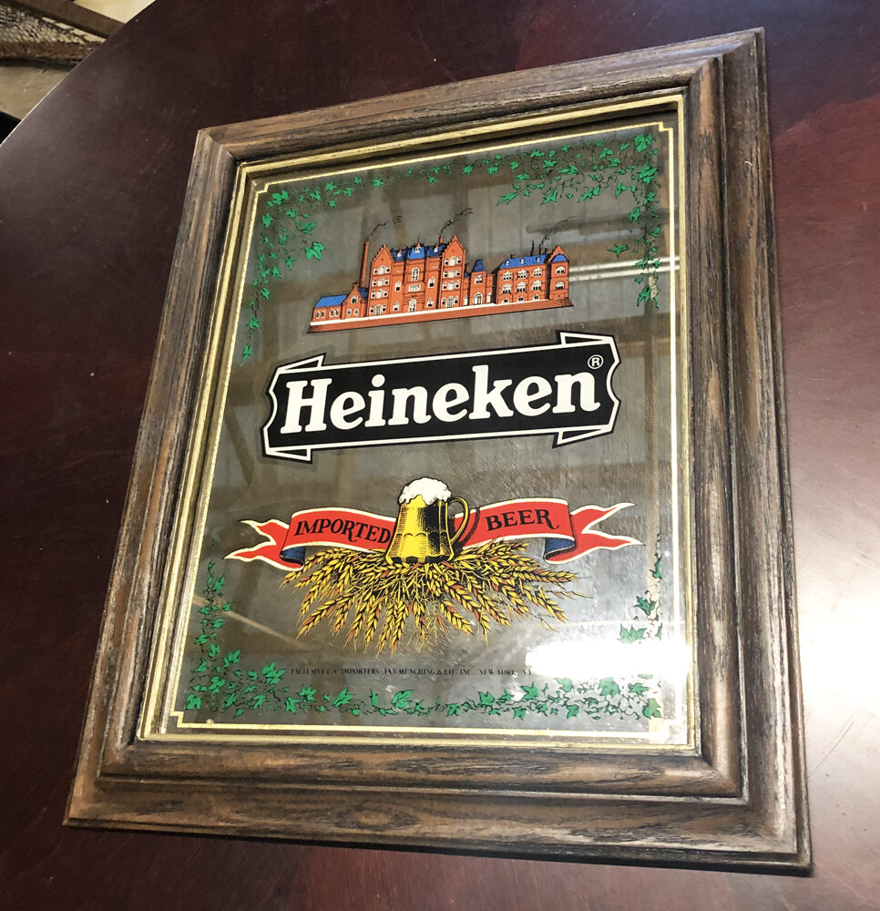 Vintage Framed Heineken Bar Sign / Mirror | eBay