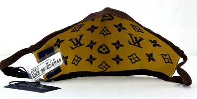 NEW LOUIS VUITTON Monogram Brown Knit Face Mask S00 M76747 | eBay