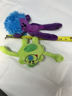 2 Emirates Fly With Me Monsters Plush Stuffed Animals Purple Green