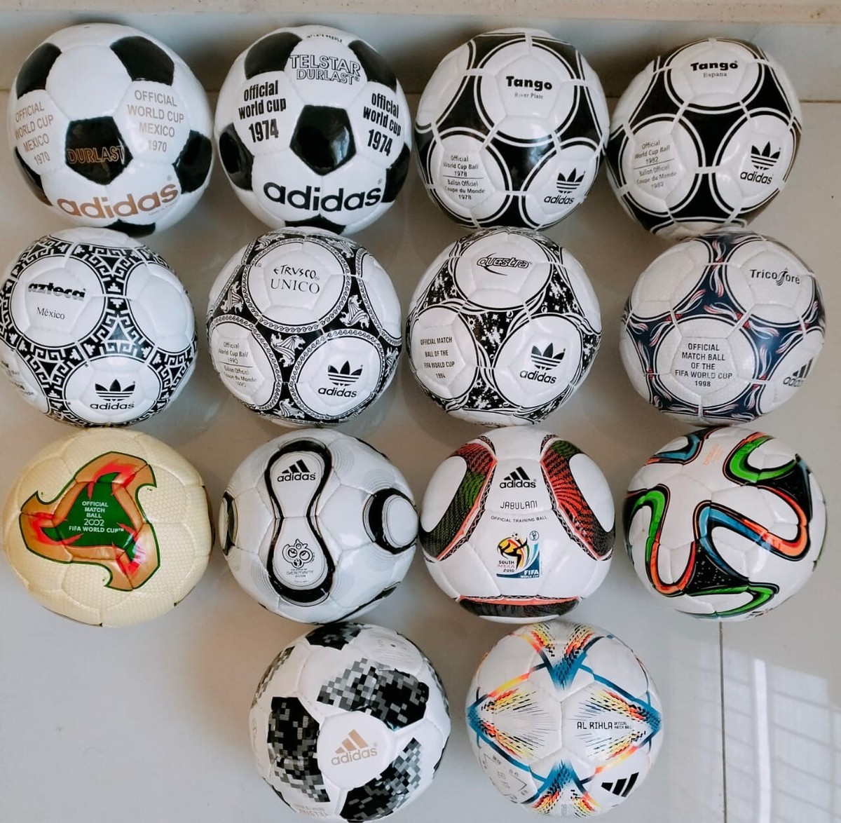 adidas historical mini ball set 14 pcs for collector FIFA world
