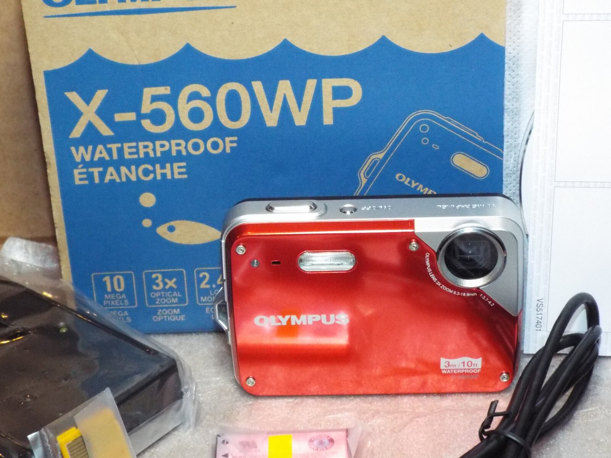 Olympus X-Series X-560WP 10.0MP Digital Camera - Red for sale