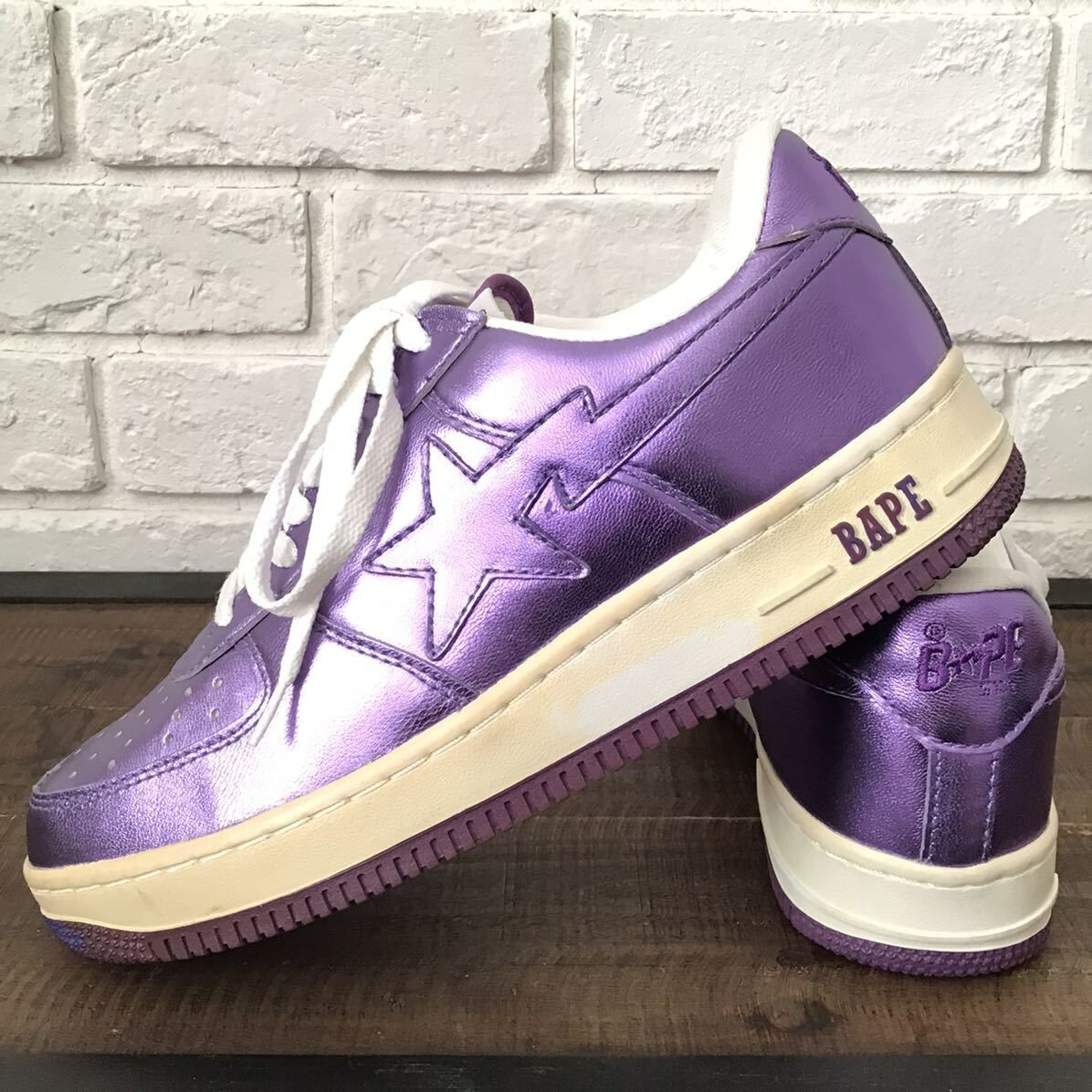 Purple Foil BAPE STA sneakers a bathing ape shoes US 9 | eBay