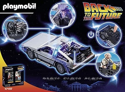 Back To The Future Delorean Set With Marty Mcfly Dr Emmett Brown