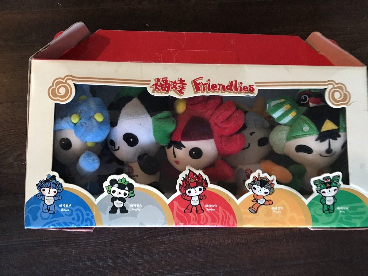Beijing 2008 Olympics Box Set 5 Fuwa Plush Mascots Friendlies