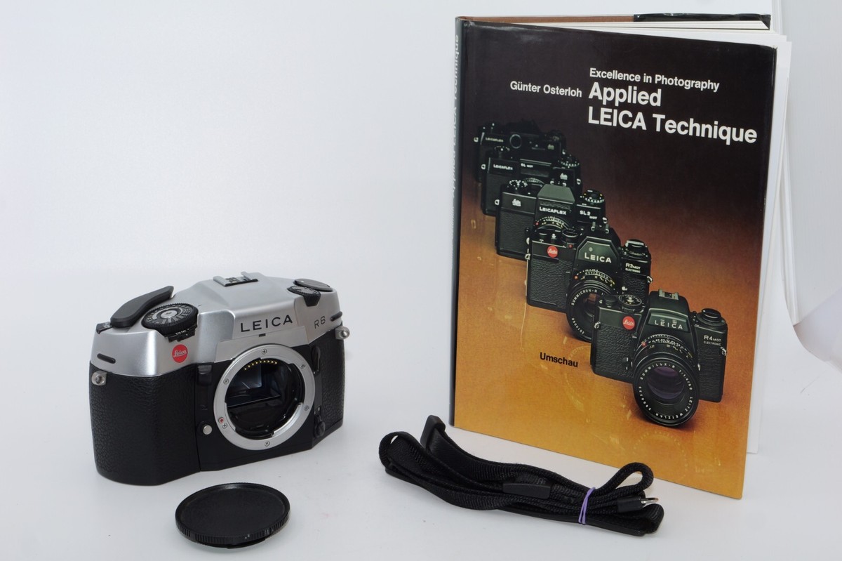 Leica R8 Later Model 35mm SLR Film Camera Body. Silver. Strap
